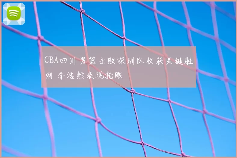 CBA四川男篮击败深圳队收获关键胜利 李浩然表现抢眼